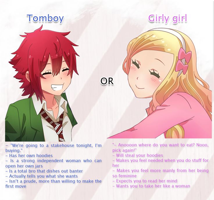 Tomboy vs Girly Girl | Choice Games | Know Your Meme Anime Tomboy, Tomboy Anime, Type Of Girlfriend, Girl Meme, Tomboy Art, Choices Game, Comic Collection, Anime Memes Funny, Cute Anime Pics