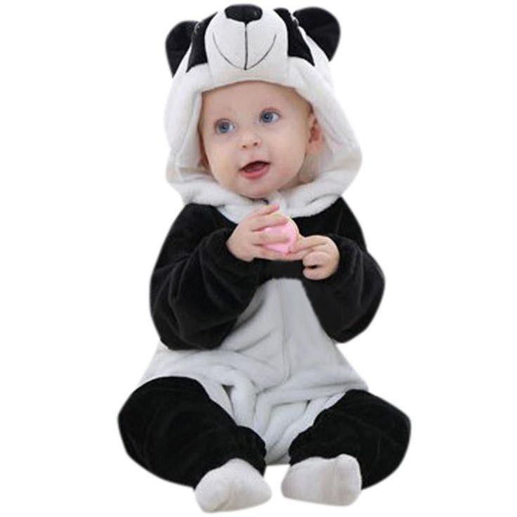 Baby Boy Cartoon, Panda Costumes, Jumpsuit Costume, Winter Flannel, Baby Costumes Girl, Panda Baby, Boy Cartoon, Baby Rompers, Cartoon Black