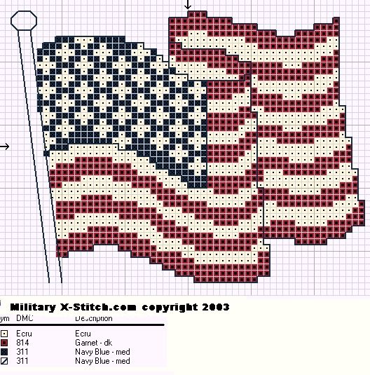 an american flag cross stitch pattern on a cell phone