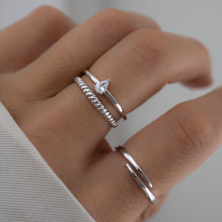 Dainty textured ring is perfect for stacking! Made of 925 Sterling Silver THICK plating of 14k Gold or Rhodium Available in sizes 6-9 2.5mm Thick Silver Ring Stack Dainty, Silver Rings Elegant, Sterling Silver Jewelry Aesthetic, Styling Rings Silver, Multiple Silver Rings, Simple Silver Rings Aesthetic, Silver Jewellery Rings, Dainty Silver Ring Stack, Silver Soldering Jewelry