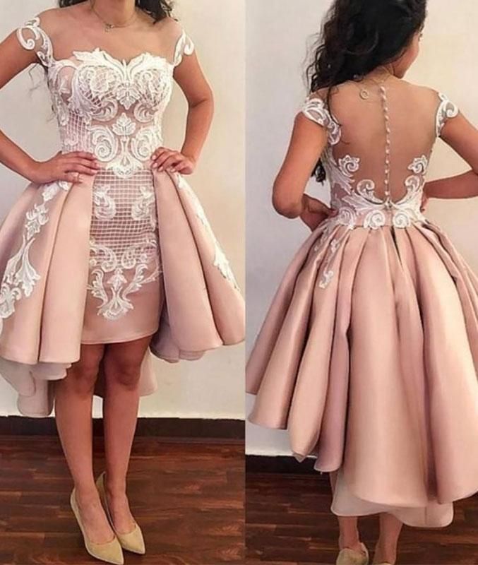 Modest Homecoming Dresses, Pink Lace Shorts, Prom Dress Pink, Mode Kimono, Pink Homecoming, Pink Homecoming Dress, Satin Cocktail Dress, Lace Party Dresses, Mini Dress Formal