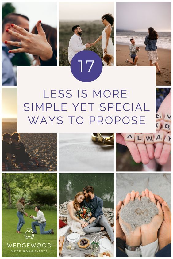 the words less is more, simple yet special ways to propose them in this collage