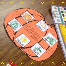 an orange paper plate sitting on top of a wooden table next to a ruler and pencil