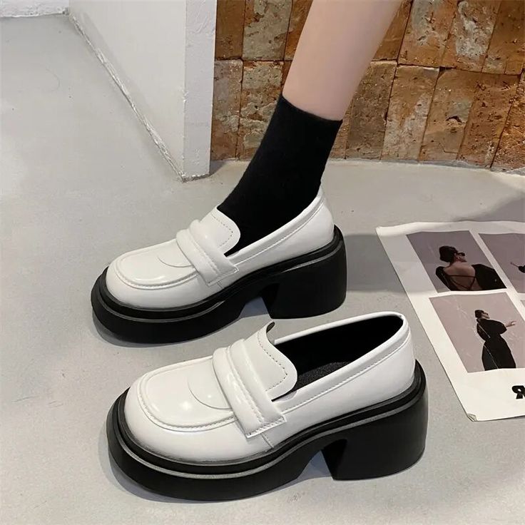 Shipping: Worldwide Express Shipping AvailableDelivery time: 7-15Days Fast ShippingReturns: Fast refund, 100% Money Back Guarantee.SPECIFICATIONSBrand Name: TangDuoYaOrigin: Mainland ChinaUpper Material: PUToe Shape: round toeWith Platforms: YesPlatform Height: 0-3cmHeel Height: High (5cm-8cm)Heel Type: Square heelPump Type: MARY JANESStyle: sweetFashion Element: BuckleSeason: Spring/AutumnOutsole Material: RUBBERis_handmade: YesPattern Type: SolidInsole Material: PUOccasion: CasualModel Number: 11.19-35Gender: WOMENFit: Fits true to size, take your normal sizeLining Material: PUClosure Type: SLIP-ONItem Type: Pumps Women White Shoes, Harajuku Shoes, College Shoes, Goth Shoes, Platform Loafers, Platform Heels Chunky, Women's Loafers, Heels Pumps, School Shoes