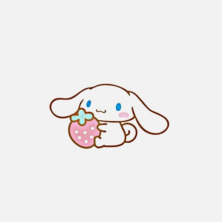 a cute little bunny holding a donut