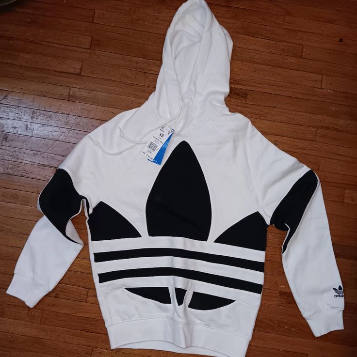 Black And White Hoodie Mens Size Xs . Would Make A Nice Oversized Hoodie For A Woman White Sporty Sweatshirt For Streetwear, Sporty White Sweatshirt For Streetwear, White Urban Sweatshirt With Ribbed Cuffs, Urban White Sweatshirt With Ribbed Cuffs, White Athleisure Hoodie With Three Stripes Branding, Trendy White Hoodie With Ribbed Cuffs, White Hip Hop Sweatshirt For Spring, White Winter Sweatshirt With Three Stripes Branding, Winter White Sweatshirt With Three Stripes Branding