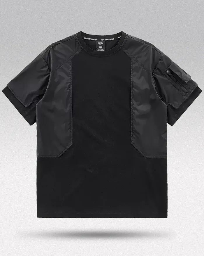 Get into the Kurobe Techwear Tee and experience the ultimate blend of fashion-forward design and functional finesse. Not just a T-shirt, it's a statement. Functional Short Sleeve T-shirt For Streetwear, Techwear Short Sleeve Sports T-shirt, Functional Black Tops For Streetwear, Functional Moisture-wicking Tops For Streetwear, Moisture-wicking Techwear Tops For Outdoor, Functional Graphic Print Tops For Streetwear, Relaxed Fit Techwear Tops For Outdoor, Urban Black Top For Outdoor, Techwear Short Sleeve Sports Tops