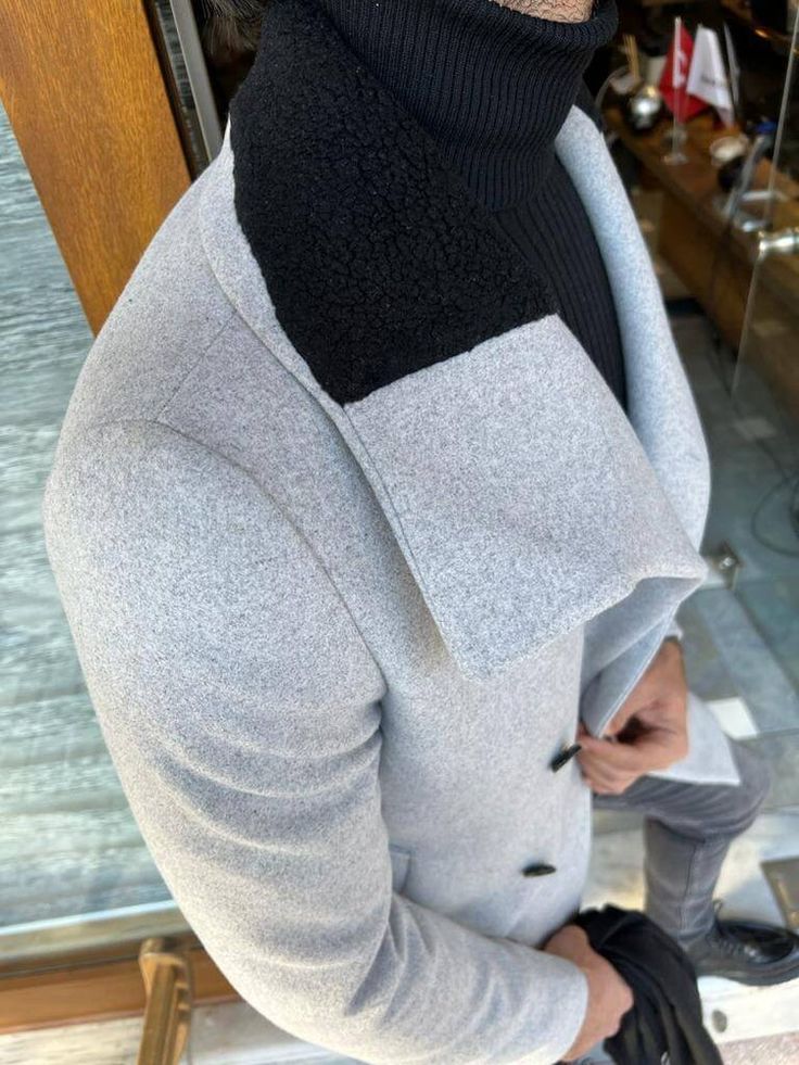 Slim Fit Coat, Gray Wool Coat, Coat For Men, Grey Coat, Coat Design, Double Breasted Coat, The Gray, Fall Style, Height And Weight