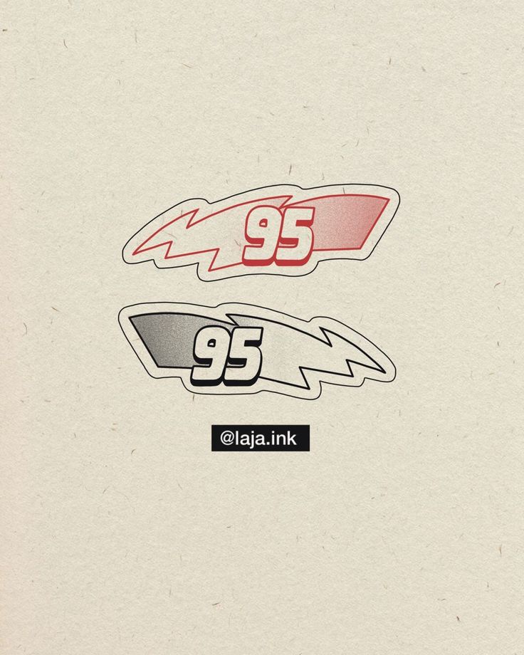 two stickers with the number 95 on them