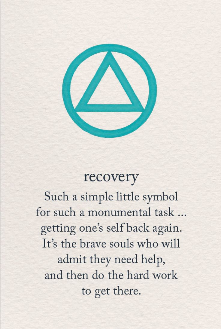 a card with an image of a triangle and the words recovery