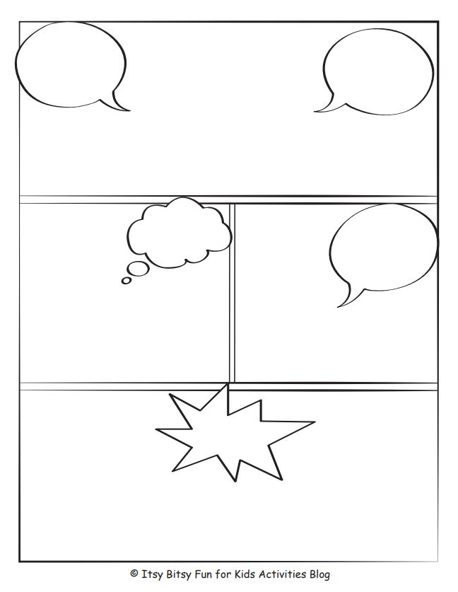 the comic strip with two speech bubbles and an empty thought bubble on top of it