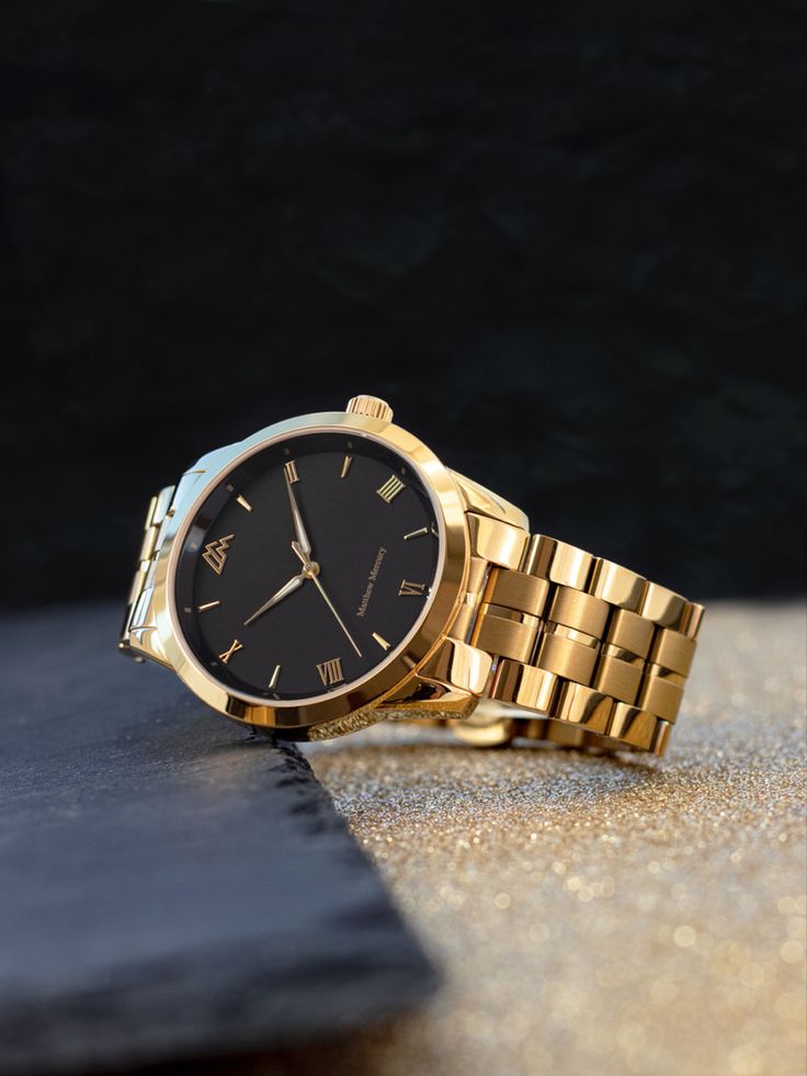 43mm of Swiss prestige on your hand #watches #watch #mensfashion #golden #menswatch #mensclothing Elegant Watches Women Classy, Womens Watches Minimalist, Golden Watch Men, Daniel Wellington Watch Women, Formal Jewellery, Mens Watches Classy, Brand Watches Women, Black And Gold Watch, Golden Watch