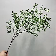 Amazon.com: PRTECY 3pcs Artificial Plant Leaves Bunches 41.7 Inch Nandina Artificial Greenery Stems Plants Branches Faux Green Bushes Shrubs for Vase Bouquets Wedding Floral Arrangement : Home & Kitchen Vase With Branches, Faux Branches, Artificial Greenery, Flower Vase Arrangements, Bouquets Wedding, Floral Arrangements Wedding, Wedding Flower Arrangements, Fake Plants, Floral Arrangement