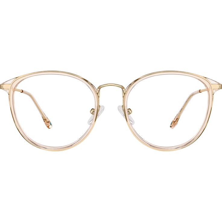 A timeless style gets a colorful twist in these chic round glasses. The shiny metal eyeglasses features a splash of color on the rims and temple arms. For added comfort the look has spring hinges and soft plastic temple tips. | Zenni Women's Round Prescription Eyeglasses Cream Mixed Artsy Glasses, Beige Glasses, Flowy Fashion, Artsy Vibe, Round Prescription Glasses, Round Eyeglasses Frames, Metal Eyeglasses, Diamond Face Shape, Rim Design