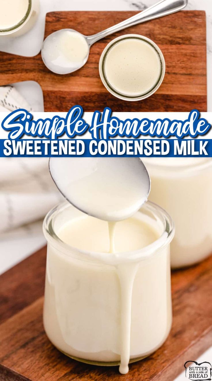 Homemade Sweetened Condensed Milk Recipes Easy, Condensed Milk Uses, Condensed Milk Substitute, Condensed Milk Recipes Easy, Sugar Free Condensed Milk, Homemade Sweetened Condensed Milk, Homemade Condensed Milk, Sweetened Condensed Milk Recipes, Sweet Condensed Milk