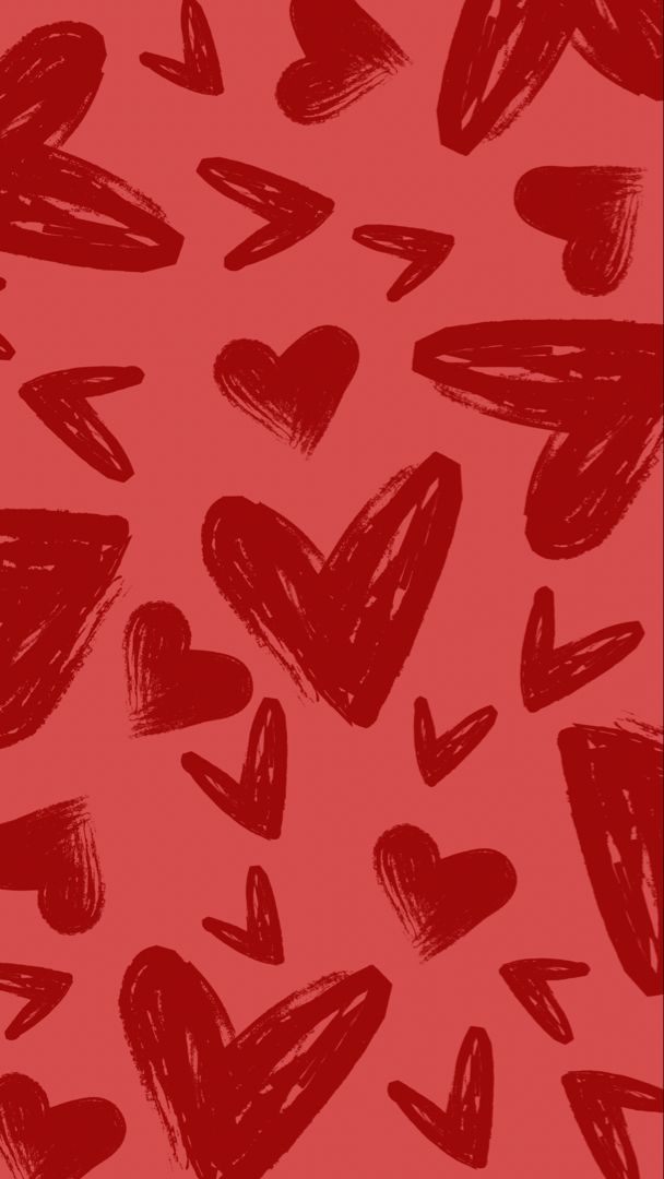 a red background with hearts drawn on it