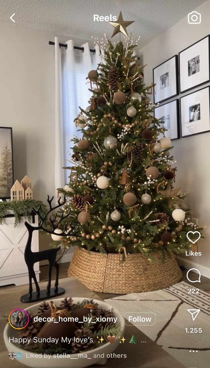 a decorated christmas tree in a living room