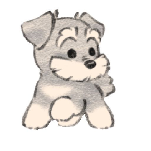 a drawing of a small dog sitting down