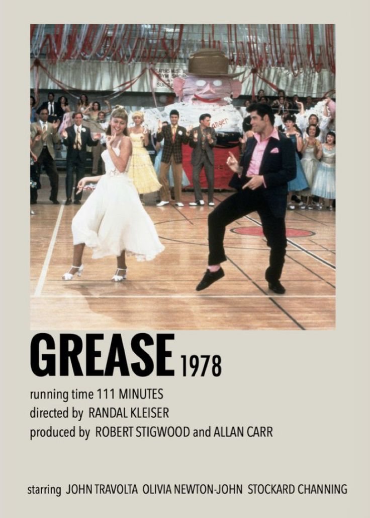 the poster for grease, starring actors in an old - fashioned dance scene with other people