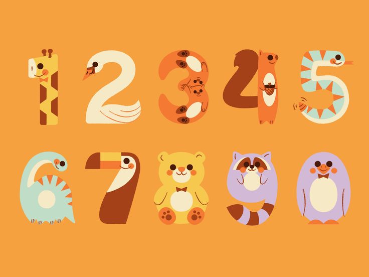 the numbers are made up of different animals