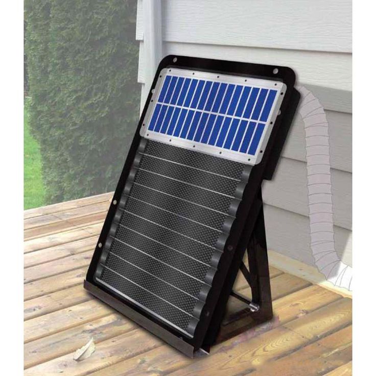 a solar powered device is sitting on the porch