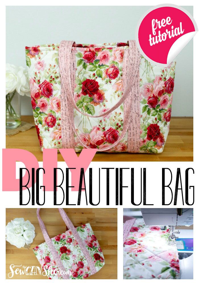 the big beautiful bag sewing pattern is easy to sew