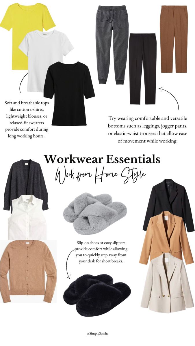 Feel Work From Home Style, Wfh Outfits, Workout Fits Women, Clothing Staples, Home Style, House Slippers, Work From Home, Fashion Essentials, Style Ideas