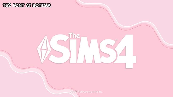 the sims 4 logo on a pink background