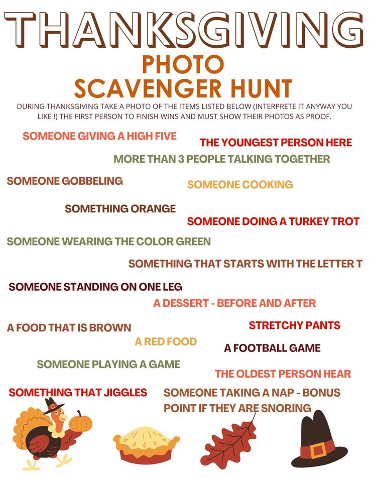 thanksgiving photo scavenger hunt