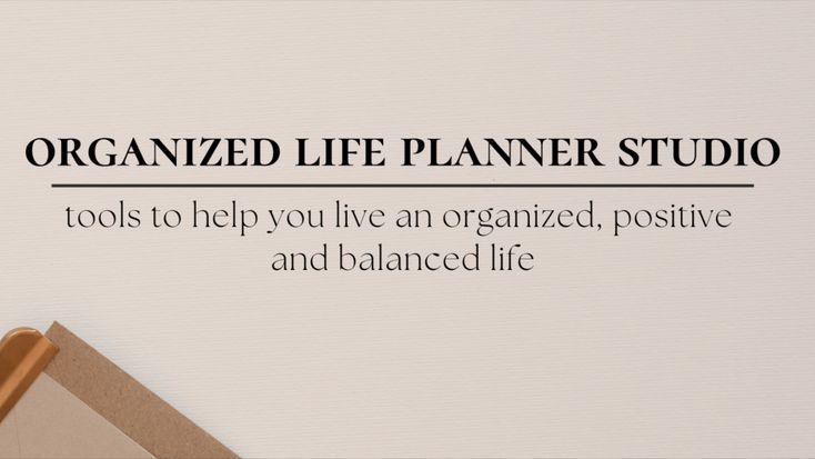 Organized Life Planner Studio