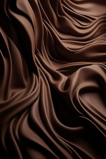 a close up view of chocolate colored fabric, with very smooth lines on the surface