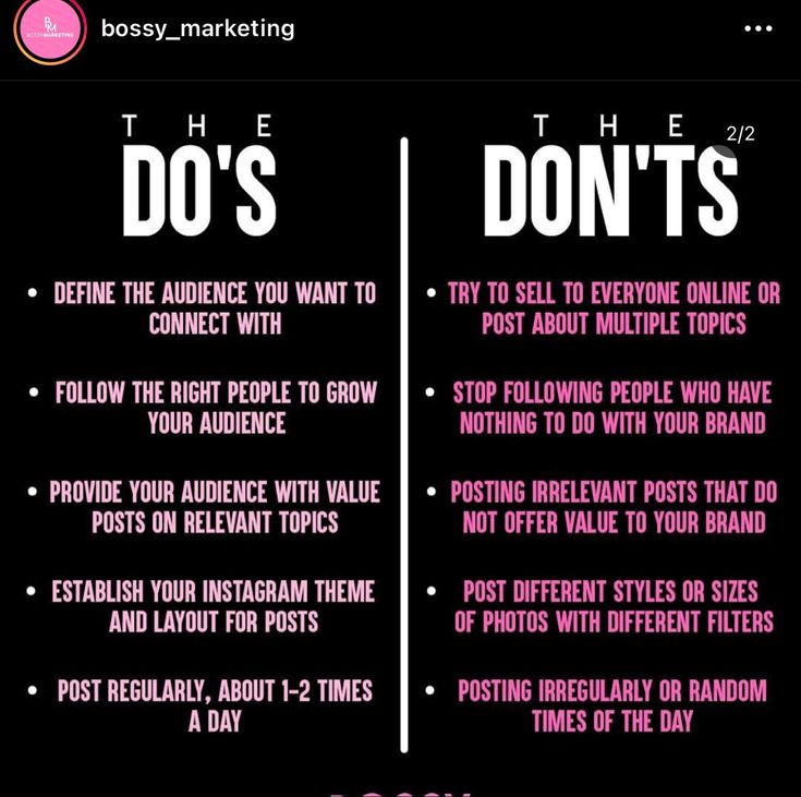 the do's and don'ts for instagramting on social media info