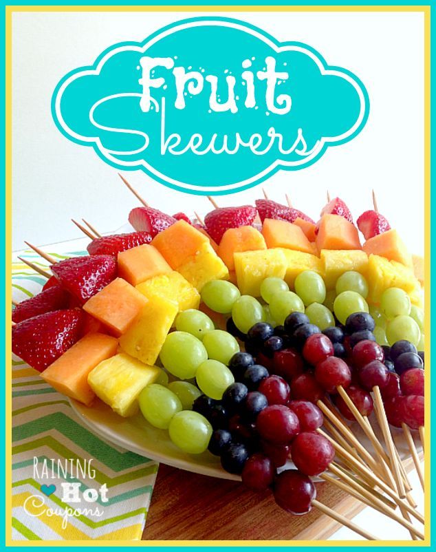 there is a bunch of fruit on the skewers