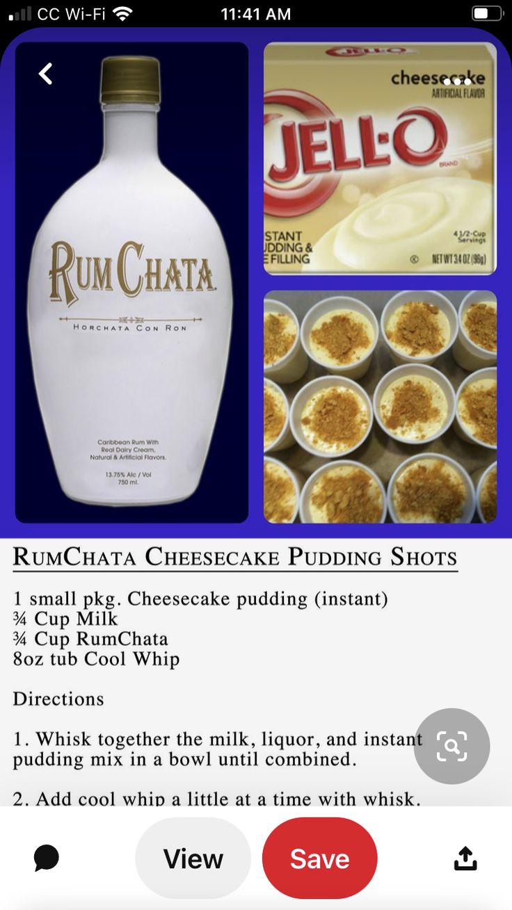 a bottle of rumchata cheesecake pudding shots on the app store's iphone