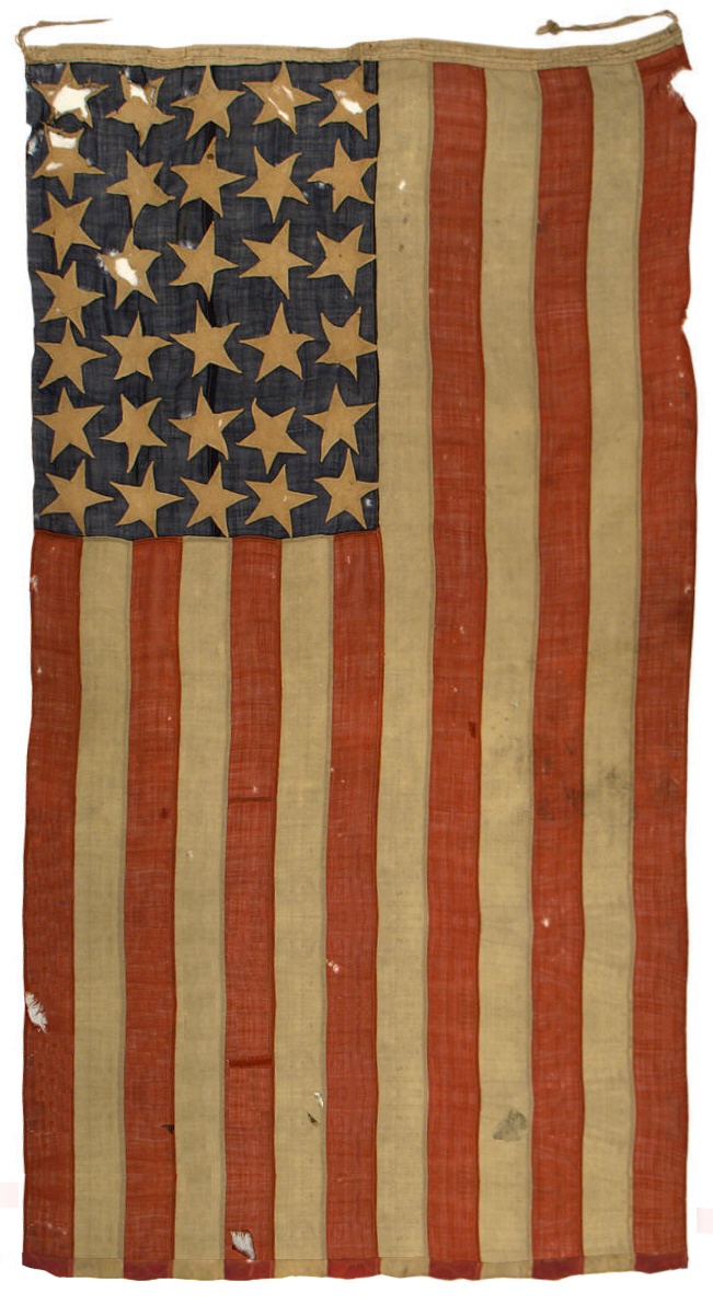 an old american flag with stars on it