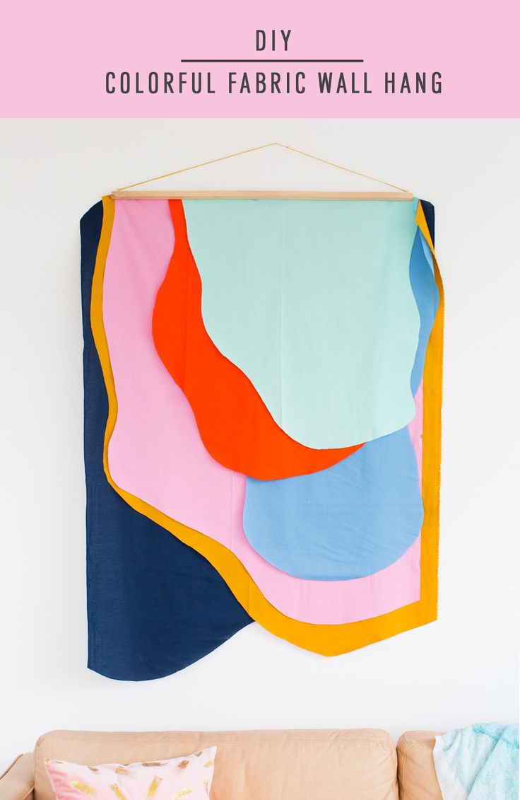 the diy colorful fabric wall hanging is easy to make and perfect for any room in your home