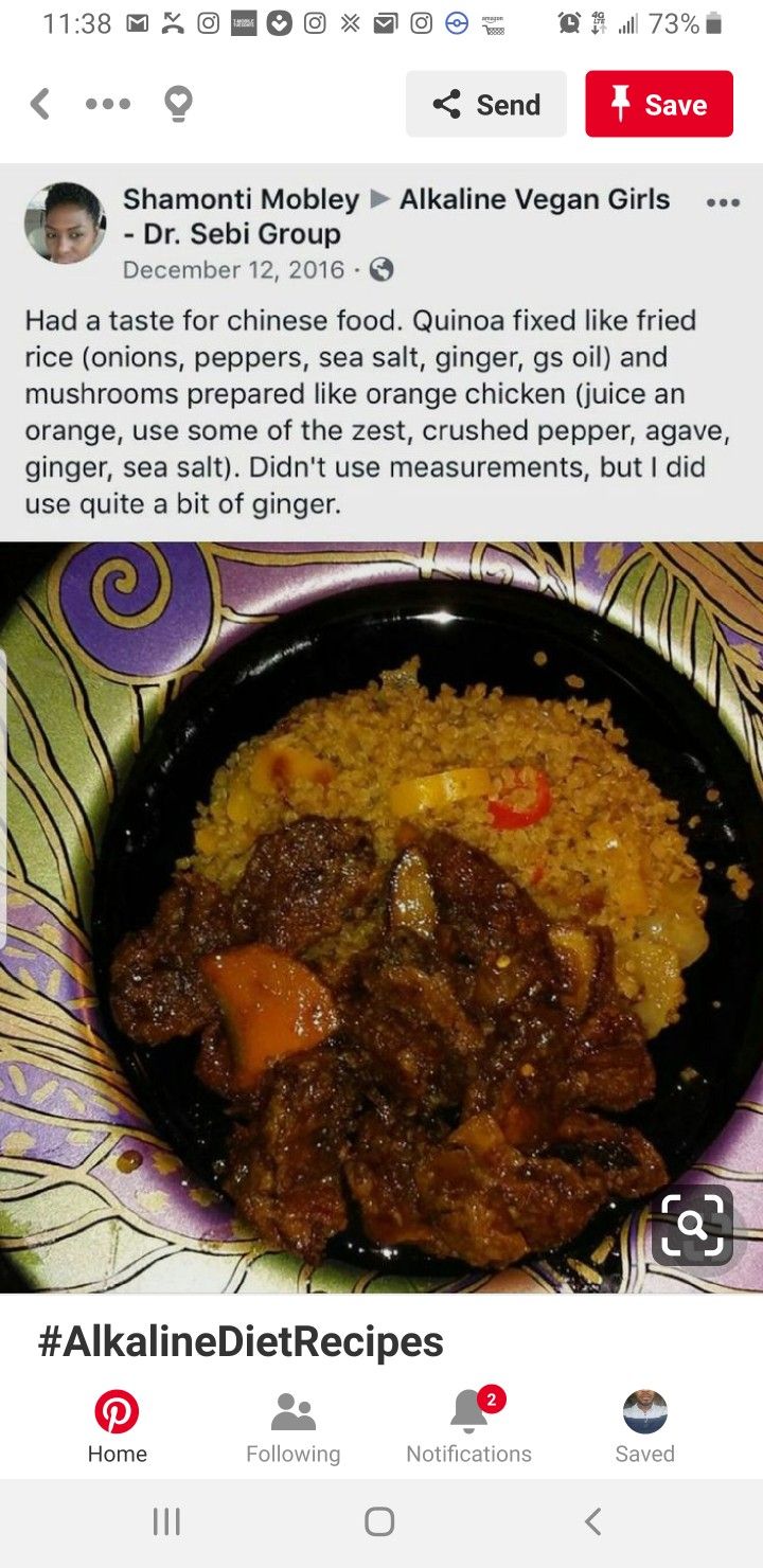 an image of food in a bowl on the facebook page, with caption about it