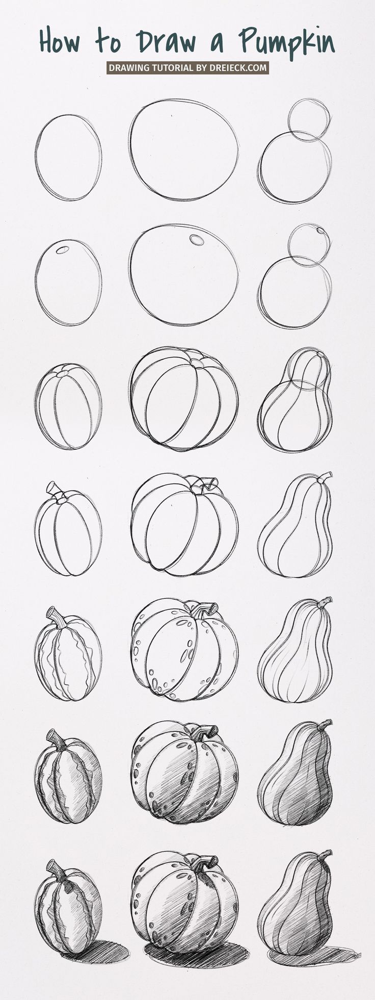 an image of how to draw pumpkins