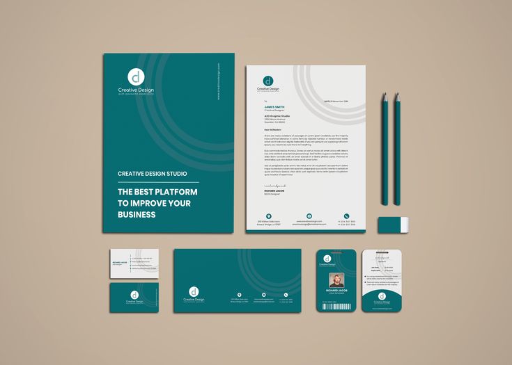 the stationery is neatly organized and ready to be used as a business card or letterhead