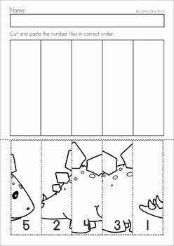 a printable worksheet for numbers 1 - 10 with dinosaurs in the background