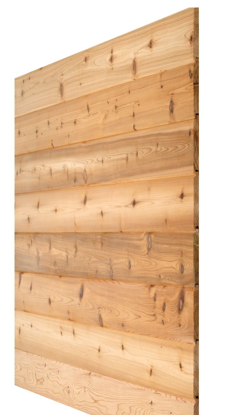 a close up view of a wood paneled wall with horizontal slats on it