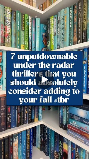 a book shelf filled with lots of books on top of it's sides and the words, 7 unplugdownable under the radar thrillers that you should absolutely consider