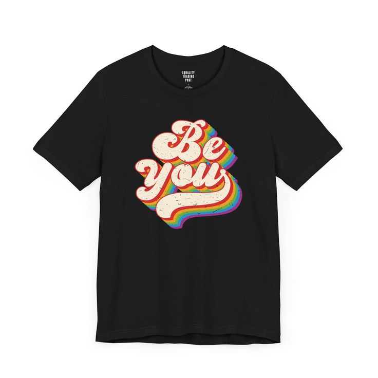 Rock your true colors with the just-be-you tee! Show the world who you are and strut your stuff. Be proud, be confident, be you! This shirt is more form-fitting and longer. Before ordering, please measure the T-shirt you wear so you can order the correct size. Don't forget to check out the size chart in the photos for accurate sizing information. 100% Airlume combed & ringspun cotton (varies by color) Light fabric (4.2 oz/yd² (142 g/m²)) Unisex Retail fit Ribbed knit collar for better fit, reinf Relaxed Fit Crew Neck T-shirt For Pride, Pride Graphic Print Crew Neck Top, Pride Graphic Print Short Sleeve T-shirt, Pride Slogan T-shirt With Short Sleeves, Pride Slogan T-shirt Short Sleeve, Casual Pride Crew Neck T-shirt, Casual Crew Neck T-shirt For Pride, Pride Screen Print Crew Neck T-shirt, Pride Graphic Print Relaxed Fit T-shirt