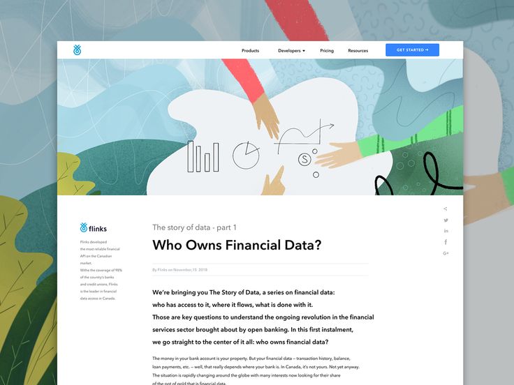 an image of a website page with the title who owns financial data?