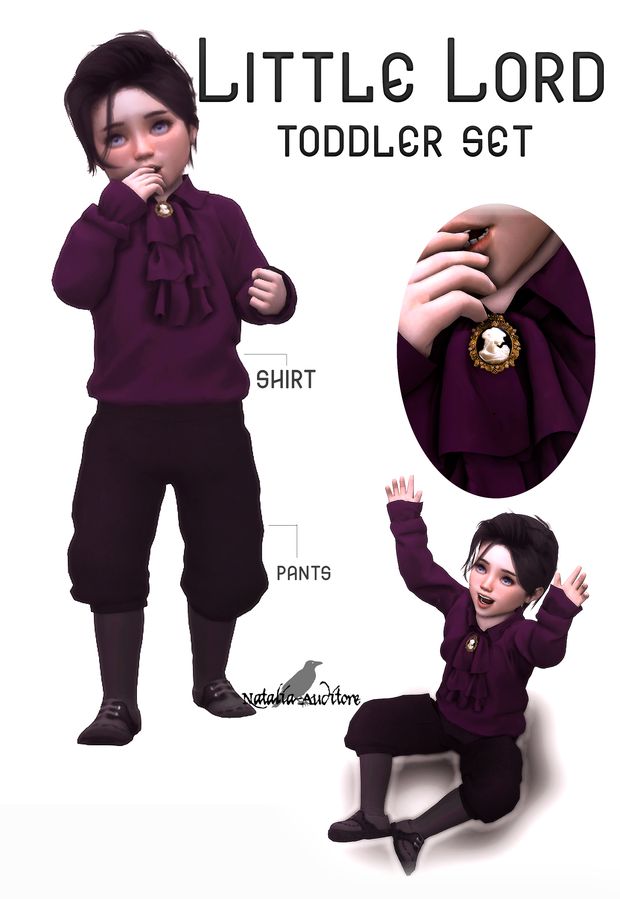 the little lord toddler set is shown in three different poses, including hands and feet