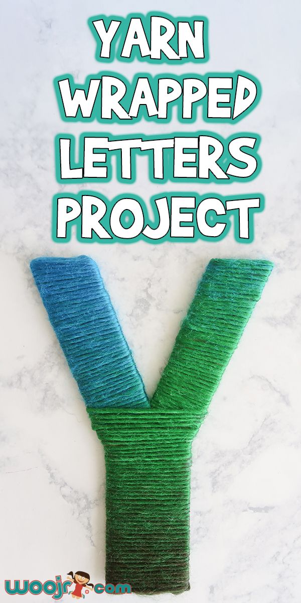 the yarn wrapped letters project is an easy way to teach kids how to make letter y