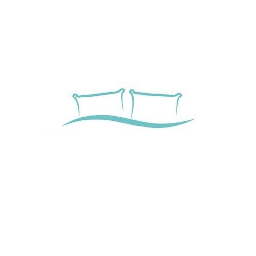 two pillows sitting next to each other on top of a white bed sheet covered in blue ink