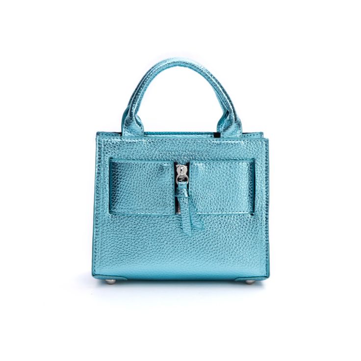 Kuei Bag | Metallic Blue – Brandon Blackwood New York Luxury Blue Bucket Bag With Top Carry Handle, Luxury Blue Bucket Bag With Double Handle, Luxury Blue Pouch Satchel, Light Blue Formal Crossbody Bag, Formal Light Blue Crossbody Bag, Luxury Light Blue Top Handle Shoulder Bag, Luxury Light Blue Shoulder Bag For Travel, Light Blue Formal Shoulder Bag, Modern Blue Top Handle Bag