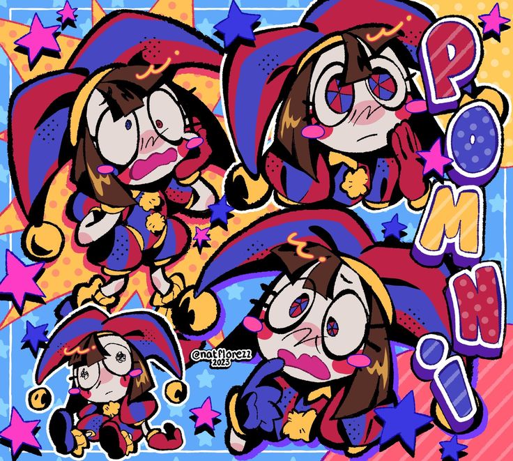 some cartoon character with different expressions and colors on it's face, including the words mom