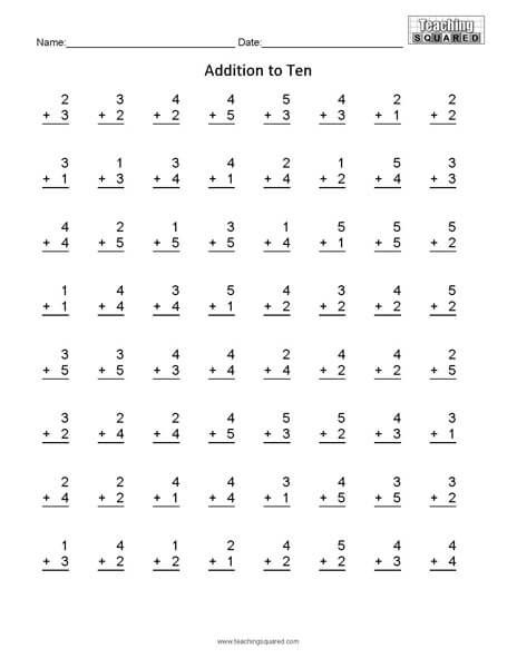 the addition to ten worksheet is shown with two numbers and one missing number